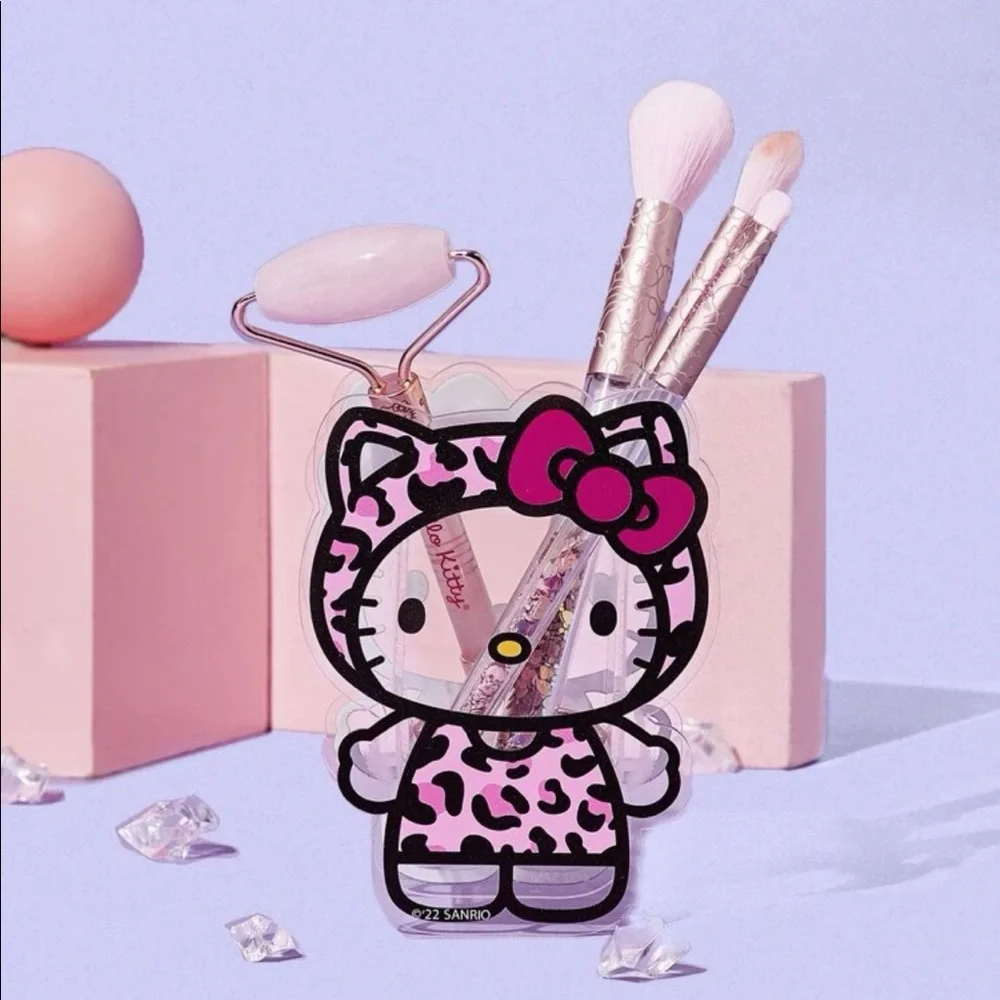 Hello kitty makeup storage pencil case cute pink hoodie women desk decor cartoon